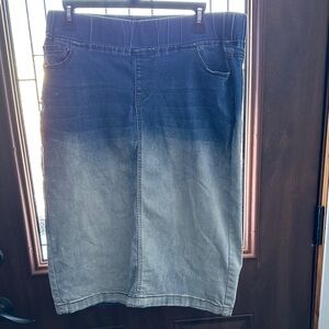 Blue Denim Skirt with Ombre Effect